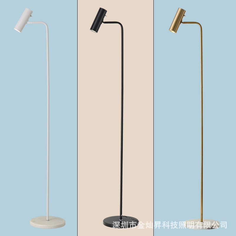 Modern Light Luxury Floor Lamp Simple Living Room Bedroom Bedside Study Black and White Golden Marble Vertical LED Table Lamp