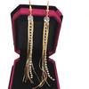 Silver needle, long shiny earrings with tassels, silver 925 sample, European style, internet celebrity, diamond encrusted