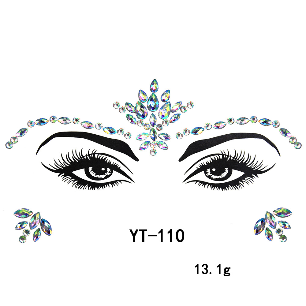 Decoraciones populares europeas y americanas para la cara de disfraces, pegatinas de diamantes para la cara respetuosas con el medio ambiente, pegatinas de diamantes acrílicos para la cara, pegatinas para la cara, pegatinas de diamantes para la cara