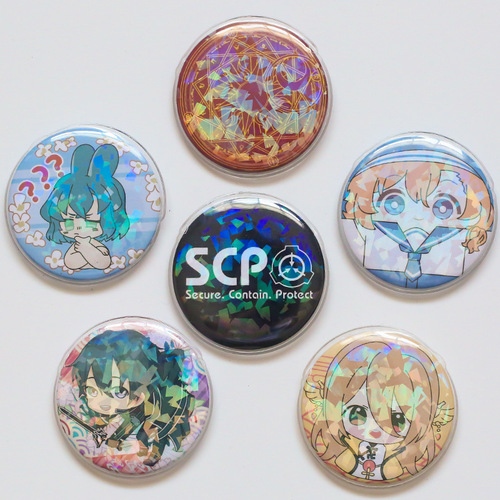 Magnetic Laser Blade Case, Round, Suitable for 58mm and 75mm Badge Round Card Storage, Display Bag, Pendant