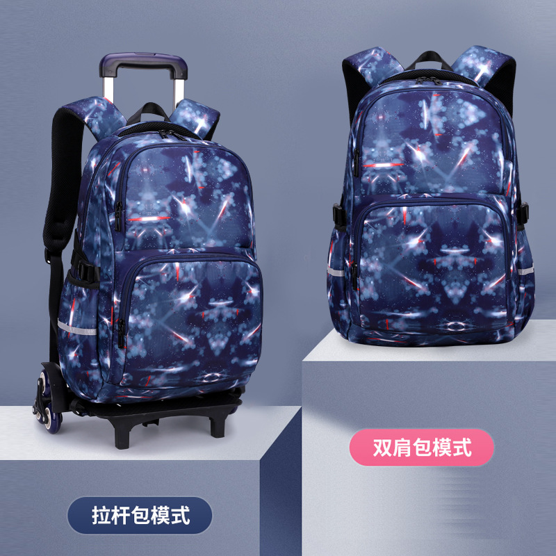 Pescado natural estudiante de secundaria trolley mochila mujer hombre subir escaleras transpirable ligero estudiante mochila masculina gran capacidad de moda