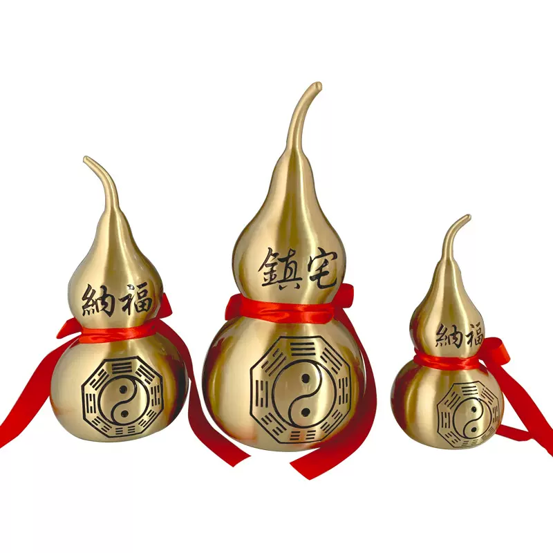 源头厂家 铜葫芦摆件 开口八卦葫芦 铜器工艺品批发
