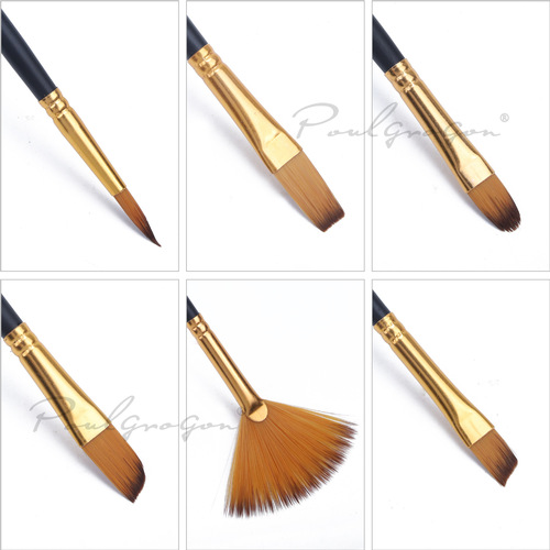 Brush Paul Gauguin 12 nylon hair art painting watercolor gouache acrylic paint brush oil paint brush