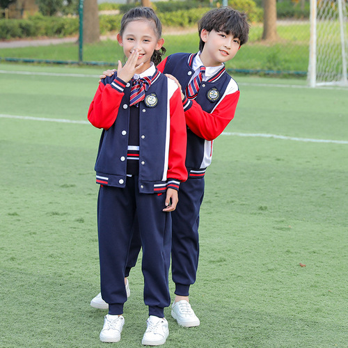 School uniform set for primary school students, autumn and spring, college style, children's first grade class uniform, kindergarten uniform, sports baseball uniform