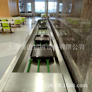 餐盘回收输送机 碗碟收集传送带 餐具输送线介绍工程公司输送线