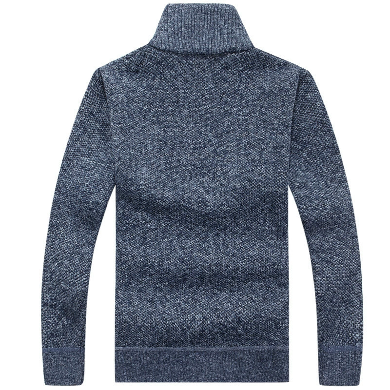 Теплый вязаный зимний свитер с молнией, oversize, с молнией