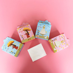 Wholesale girl series packaged travel makeup cotton, refreshing type, clean little beauty makeup remover cotton, 40 pieces in box