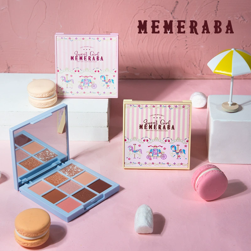 Палетка теней для век MEMERABA Meimei Reba Fantasy Soft Fog Eye Shadow Plate Female Student Fine Pearl Light Delivery Blink Nine Palace Gexing Eye Shadow