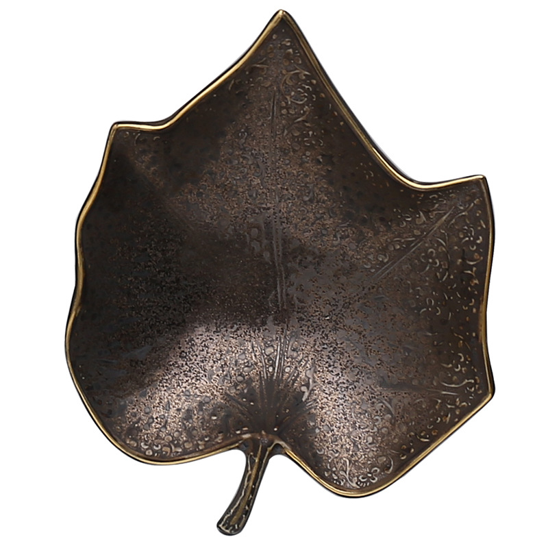 Plato Joyero de Cerámica Forma de Hoja Decorativo para Tocador image 6