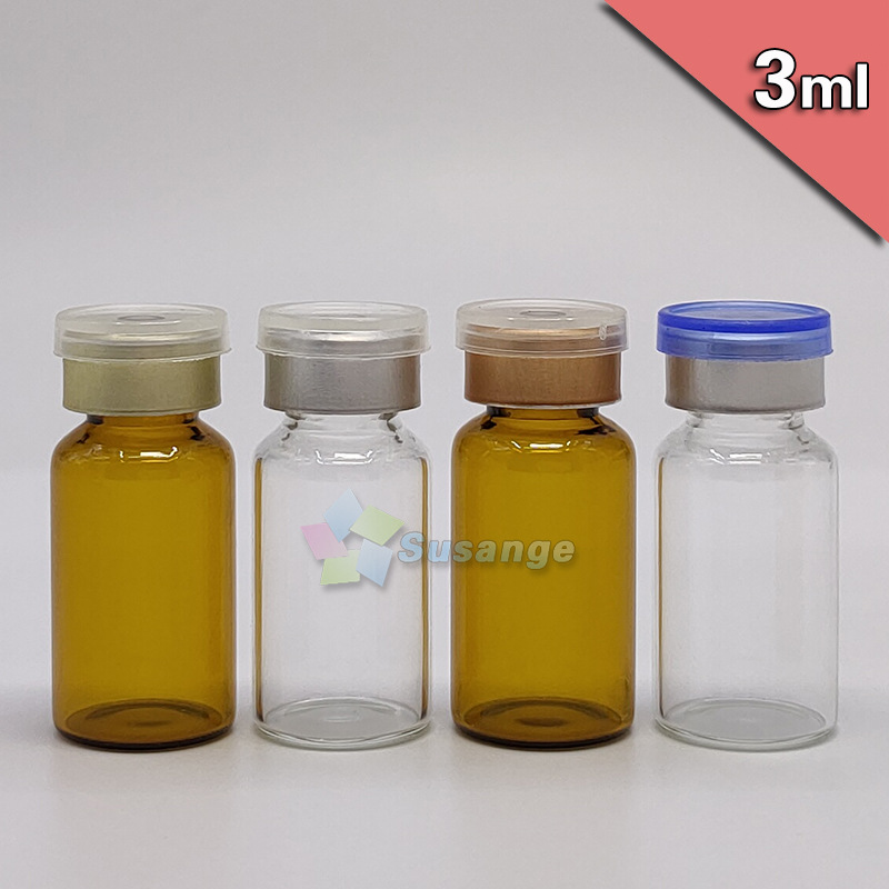 整套3ml透明西林瓶 药用瓶 玻璃原液瓶 冻干粉瓶 茶色小安瓶16*35