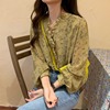 Shiffon summer thin shirt, top, internet celebrity, Korean style, floral print, western style, sun protection