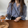 Shiffon summer thin shirt, top, internet celebrity, Korean style, floral print, western style, sun protection