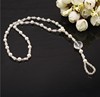 Fashionable elastic woven ankle bracelet from pearl handmade, crystal, European style, mirror effect