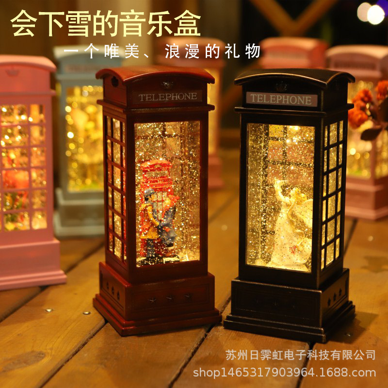 Send Girlfriend Couple Crystal Ball Automatic Snow Music Box Music Box Birthday Gift Girl Gift Stall Explosions