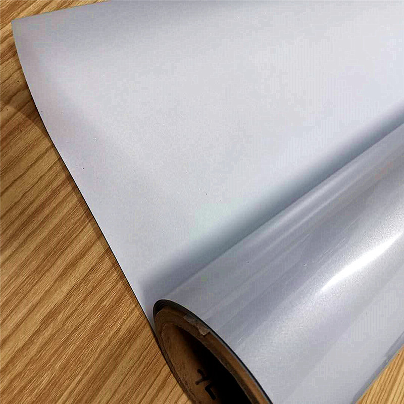 机台印PET银色反光转印膜丝网印刷高亮白色半透明反光植珠膜