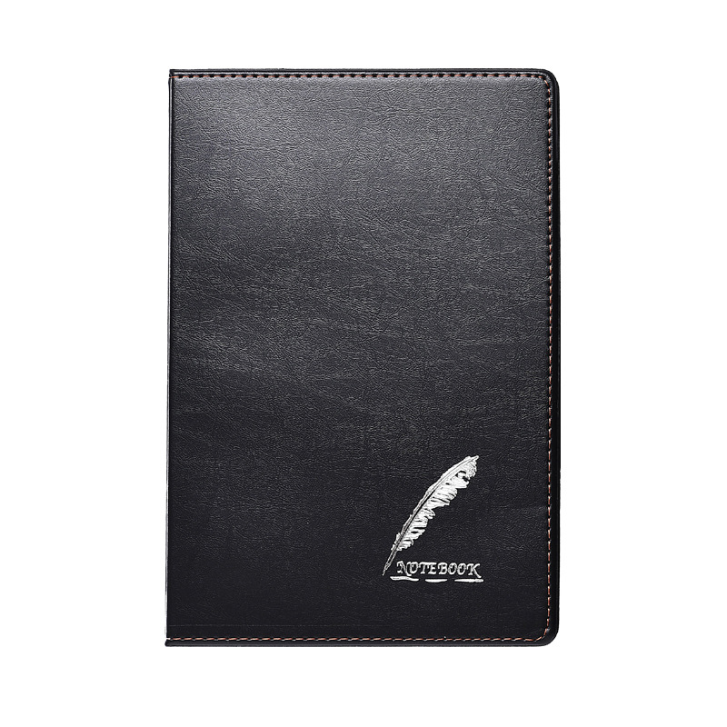 A5 cuaderno de cuero negro cuaderno de trabajo de oficina de negocios B5 cuaderno de diario de gran tamaño cuaderno de reuniones