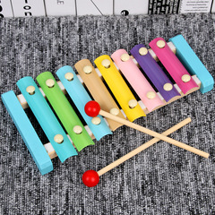 Hand Percussion Piano Wooden Eight-Tone Percussion Instrument Wooden Early Education Baby Toddler Parent-Child Interactive Hands-on Brain-Teasing Block Toy