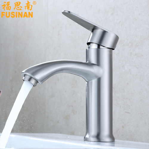 Factory direct sales Heightened glass basin single hole bathroom counter basin 304 stainless steel basin hot and cold faucet