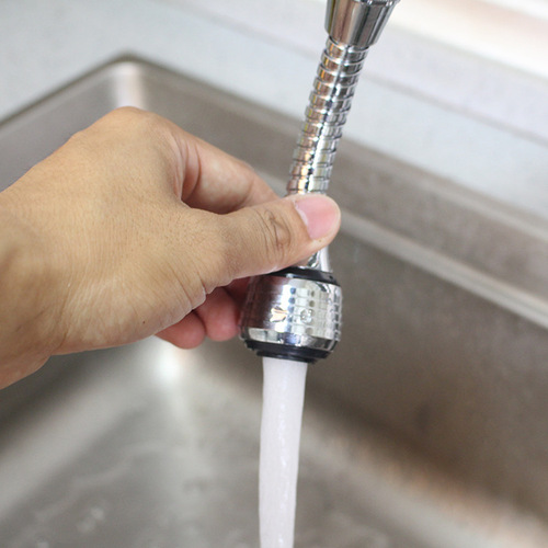 Water faucet filter nozzle splash-proof shower head, rotatable self-water filter water-saving device, two water outlet modes