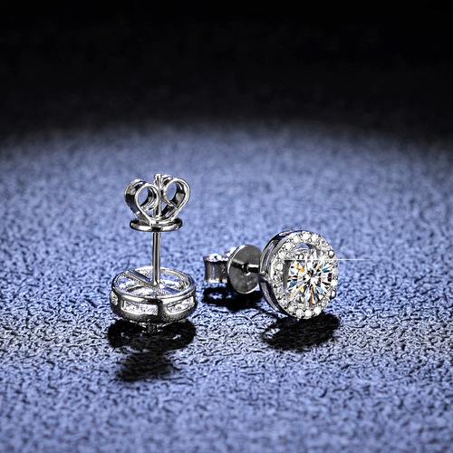 S925 Silver Hoop Earrings for Women, Round Pack, Elegant and Simple Wedding Gift, Moissanite Jewelry, Live Stream Supply