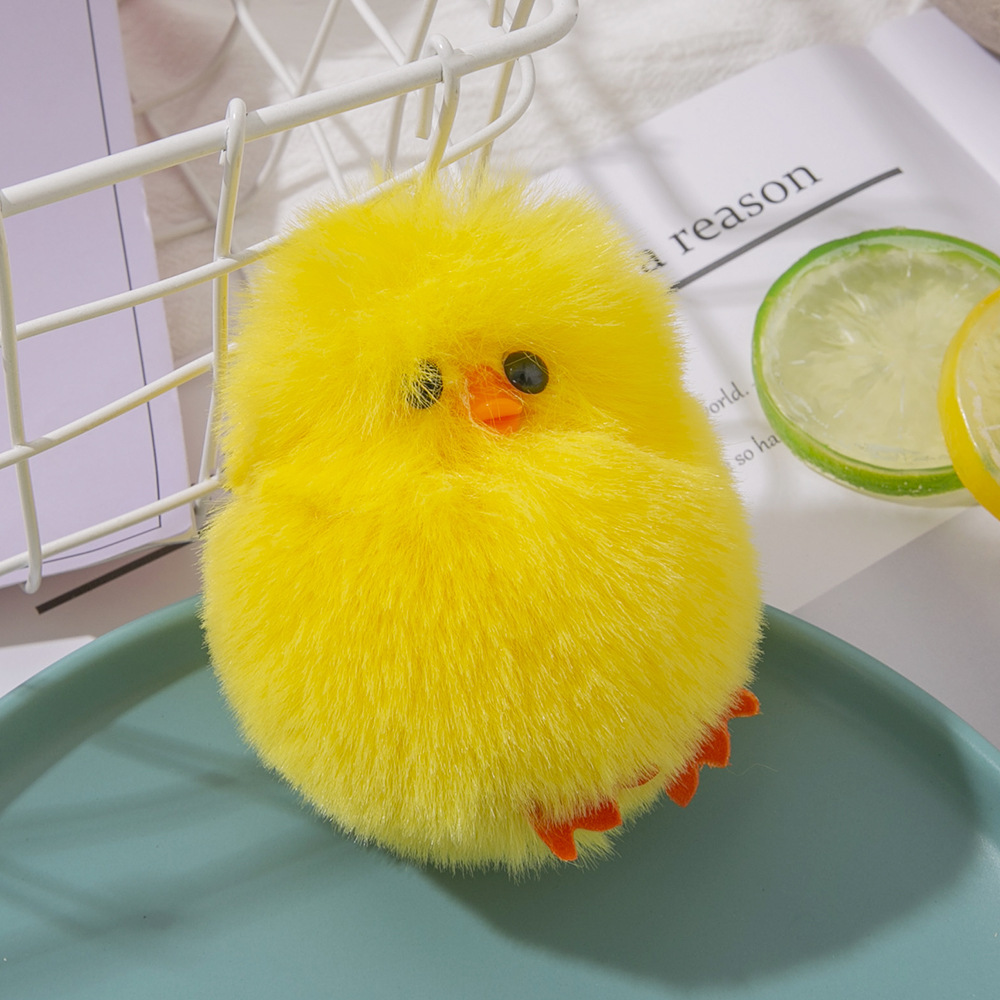 Directo de fábrica dibujos animados lindo pollo muñeca llavero estudiante bolso adornos
