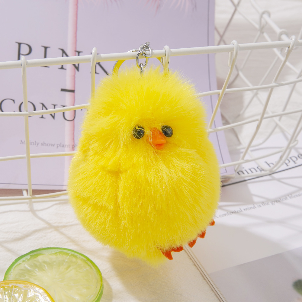 Directo de fábrica dibujos animados lindo pollo muñeca llavero estudiante bolso adornos
