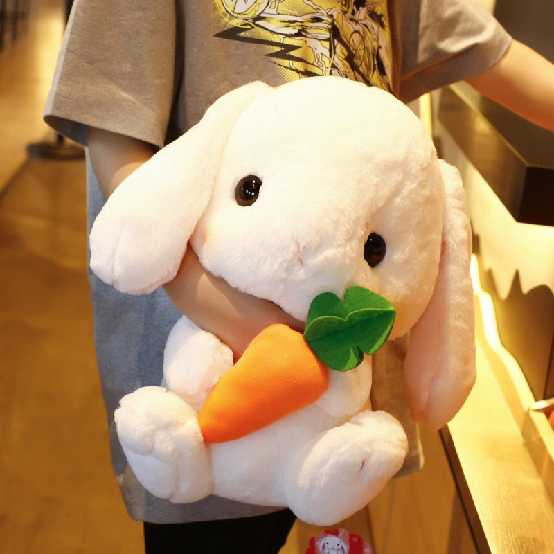 Plush Toy with Long Ears, Rabbit, Radish, White Rabbit Doll, Pillow, Large Cute Cloth Doll, Drop Shipping Plush Toy with Long Ears, Rabbit, Radish, White Rabbit Doll, Pillow, Large Cute Cloth Doll, Drop Shipping