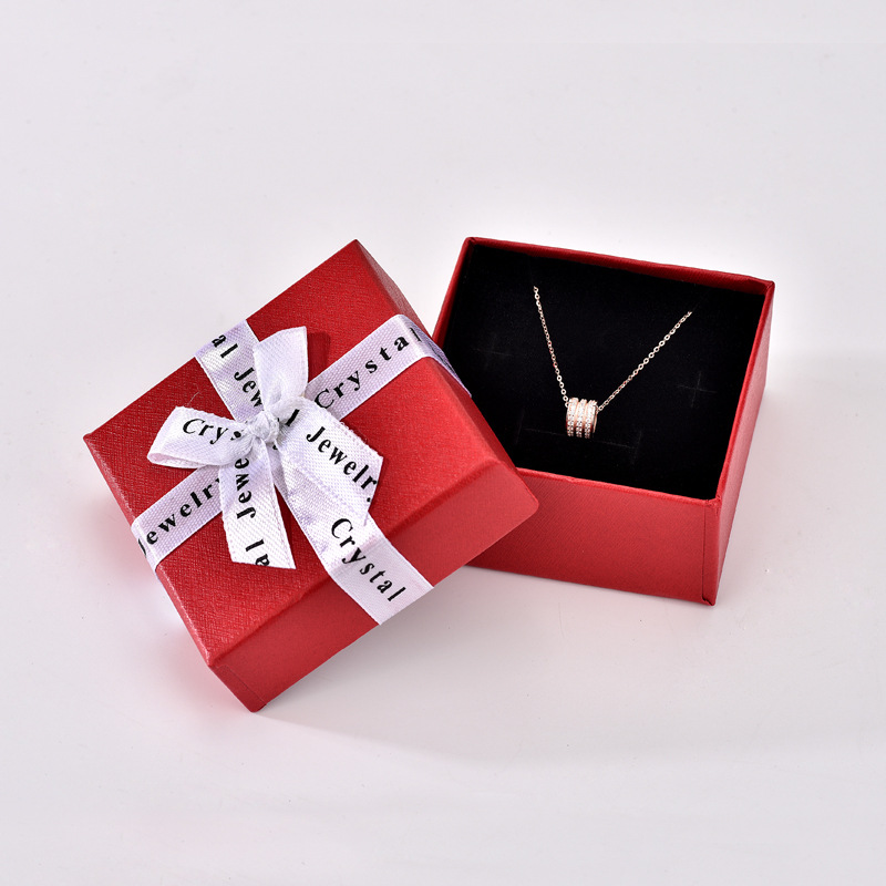 Simple Collar personalizado caja de regalo moda clásico cuadrado joyería caja de embalaje regalo de cumpleaños joyería de una sola pieza de entrega