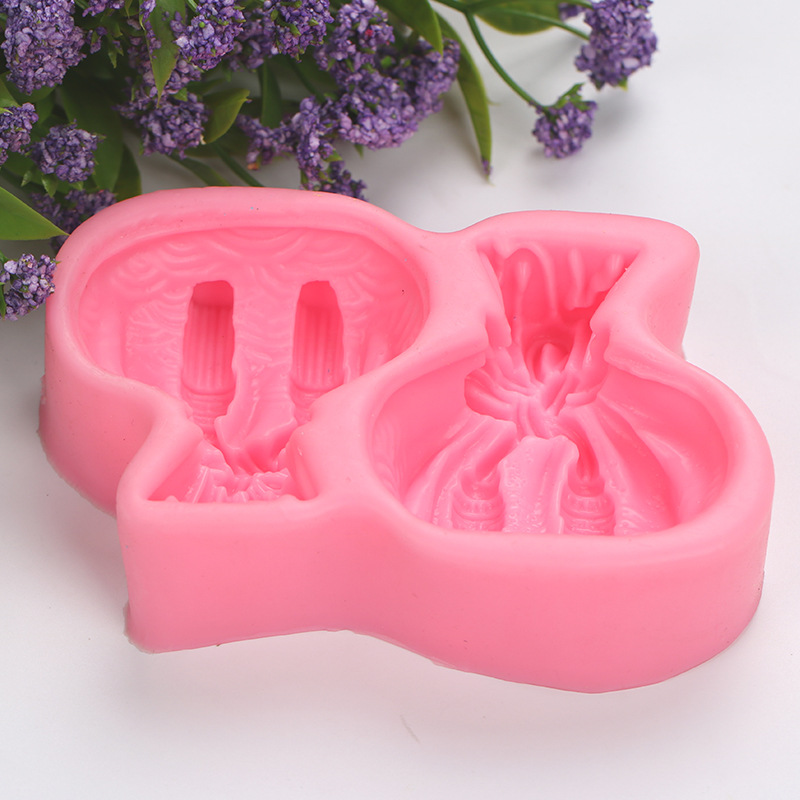 Estilo chino suerte forma del bolso de silicona fondant DIY mousse molde chocolate jabón hecho a mano yeso