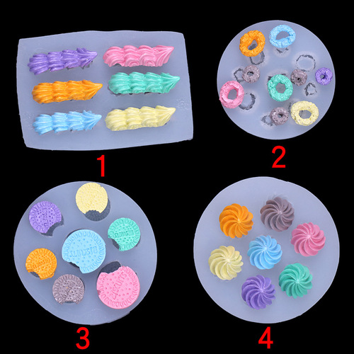 Multi-functional Cream Puff Cream Stick Cookies Donut Shaped Baking Silicone Mold Fondant Air-dry Clay Decorative Putty
