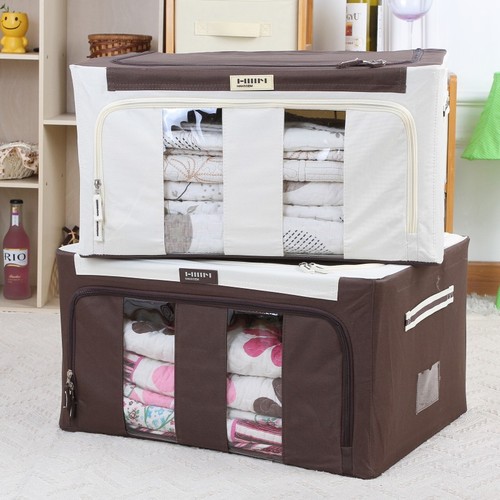 Paisilong Thick Oxford Cloth Storage Box 120L Large Capacity Quilt Down Jacket Four Steel Frame Folding Organizing Box