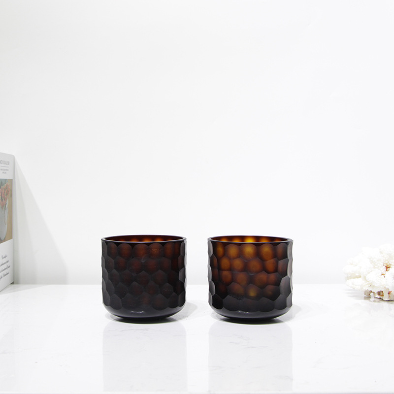 轻奢北欧ins直筒刻模小玻璃花瓶仙人掌多肉水培样板间软装饰摆件