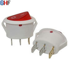 厂家直销 椭圆船型开关KCD1两档两脚 两档三脚带灯二挡三脚 白色