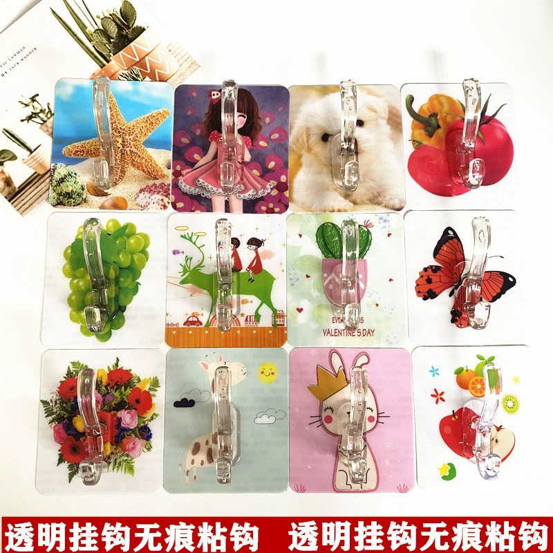 Толстый прозрачный крючок смешанный бесшовный клейкий крюк прозрачный крюк для ванной комнаты крюк для кухни 1 юань 2 юаней магазин