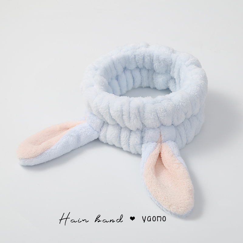 Me gustas Zhao Lusi mismo estilo lavado de cara banda para el cabello Corea del Sur Internet celebridad simple máscara de lavado banda para el cabello Mujer