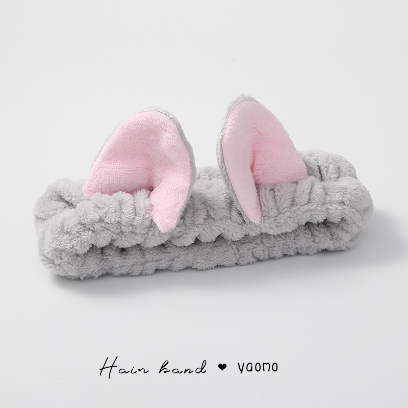 Me gustas Zhao Lusi mismo estilo lavado de cara banda para el cabello Corea del Sur Internet celebridad simple máscara de lavado banda para el cabello Mujer