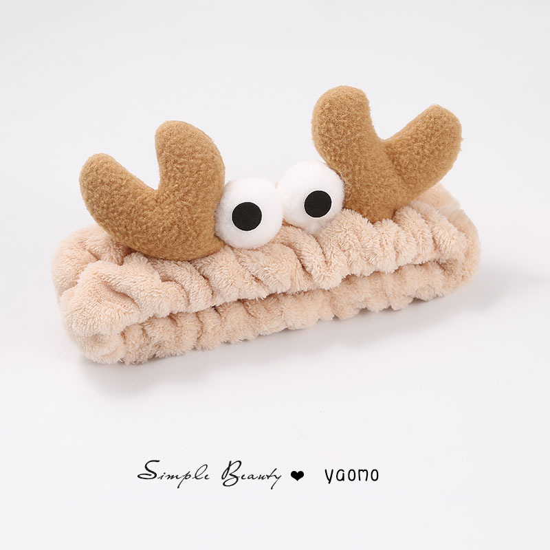 Me gustas Zhao Lusi mismo estilo lavado de cara banda para el cabello Corea del Sur Internet celebridad simple máscara de lavado banda para el cabello Mujer