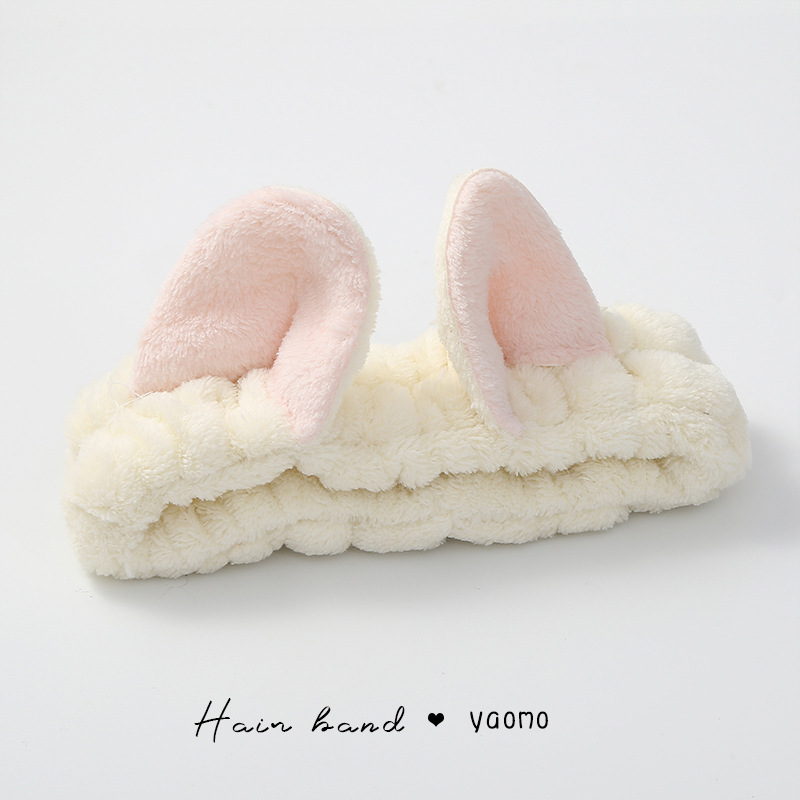 Me gustas Zhao Lusi mismo estilo lavado de cara banda para el cabello Corea del Sur Internet celebridad simple máscara de lavado banda para el cabello Mujer