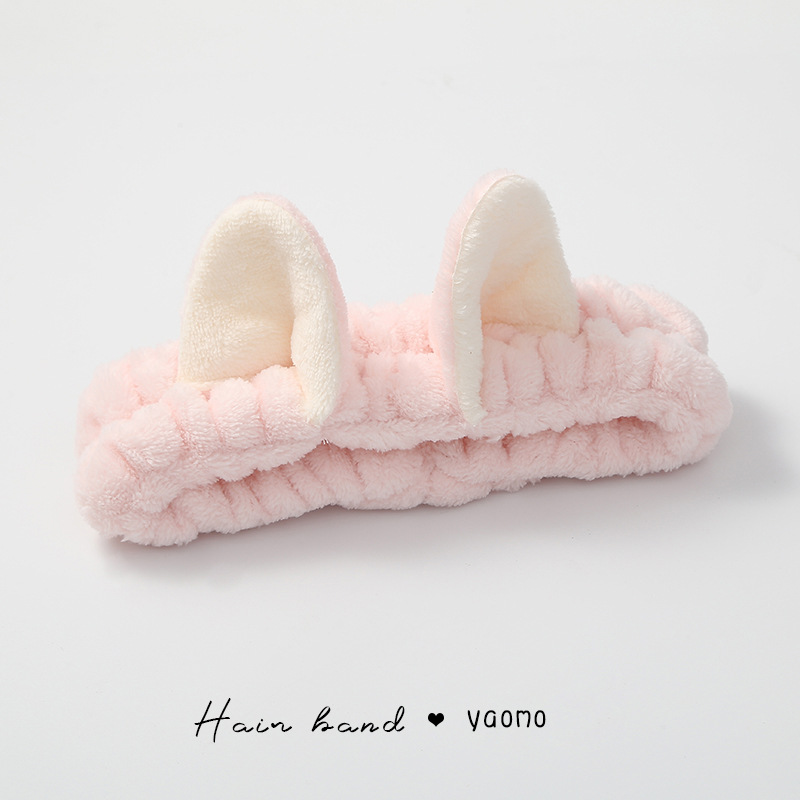 Me gustas Zhao Lusi mismo estilo lavado de cara banda para el cabello Corea del Sur Internet celebridad simple máscara de lavado banda para el cabello Mujer