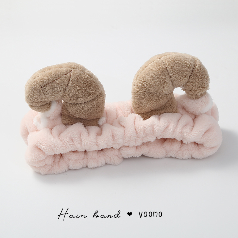 Me gustas Zhao Lusi mismo estilo lavado de cara banda para el cabello Corea del Sur Internet celebridad simple máscara de lavado banda para el cabello Mujer