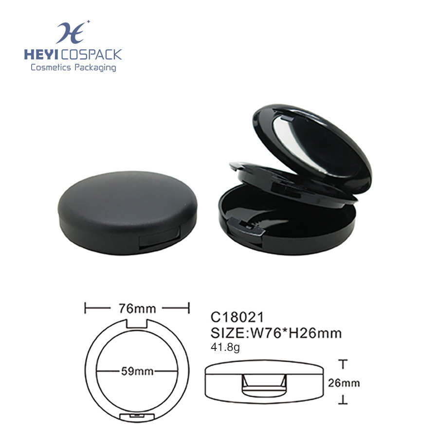 圆形双层带镜粉饼盒