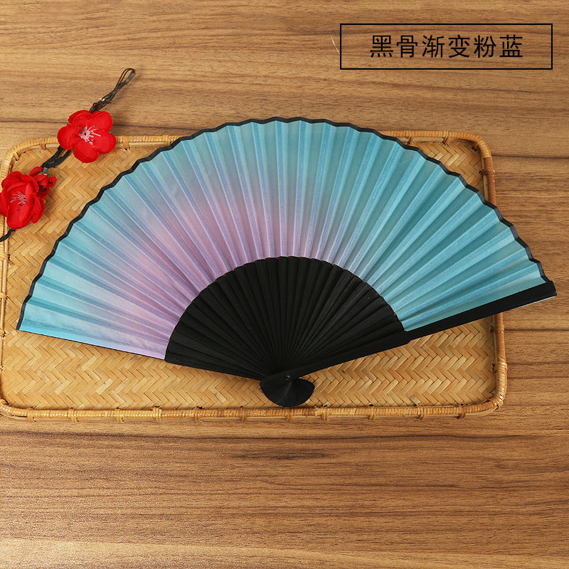 Venta directa de fábrica semi-hecho a mano semi-mecánico de estilo japonés ventilador de las mujeres ventilador plegable japonés al por mayor regalo de mano ventilador plegable de Bambú