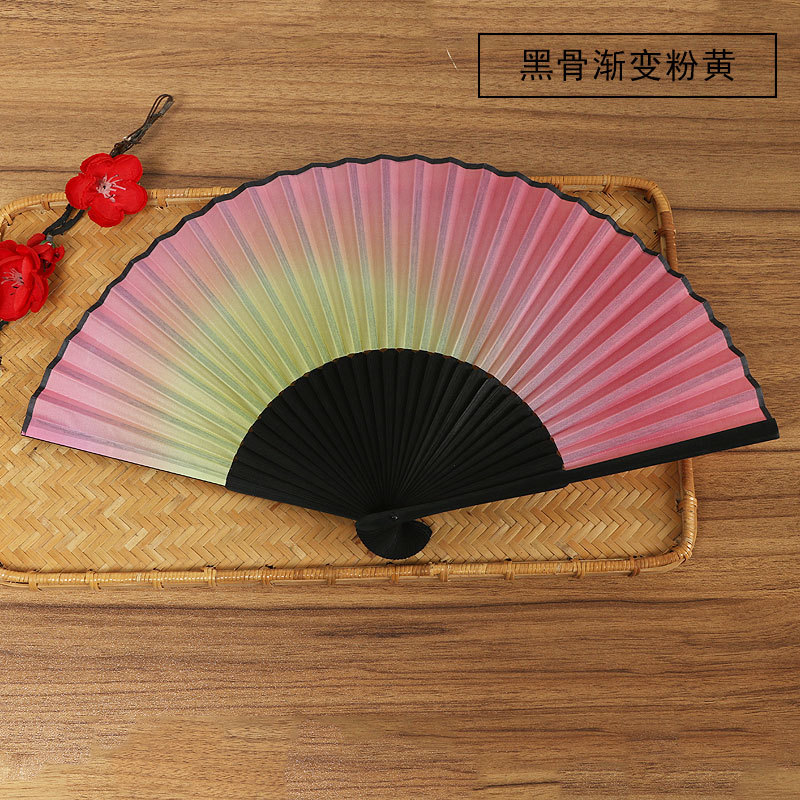 Venta directa de fábrica semi-hecho a mano semi-mecánico de estilo japonés ventilador de las mujeres ventilador plegable japonés al por mayor regalo de mano ventilador plegable de Bambú