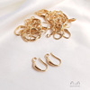 Handle, earrings, 14 carat, golden color, increased thickness, handmade