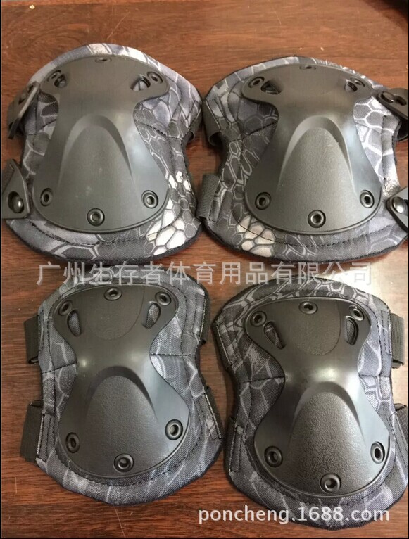 Diamante táctico rodillera codo almohadilla de cuatro piezas ventilador militar CS montañismo al aire libre ciclismo deportes equipo de protección táctico diamante rodillera