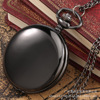 Fashionable classic black retro quartz big pocket watch, Birthday gift, wholesale