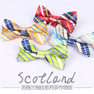 FCTREE Scottish Plaid Bow Tie Men's Korean-style British Bridegroom Wedding Host Casual All-match Bow Tie