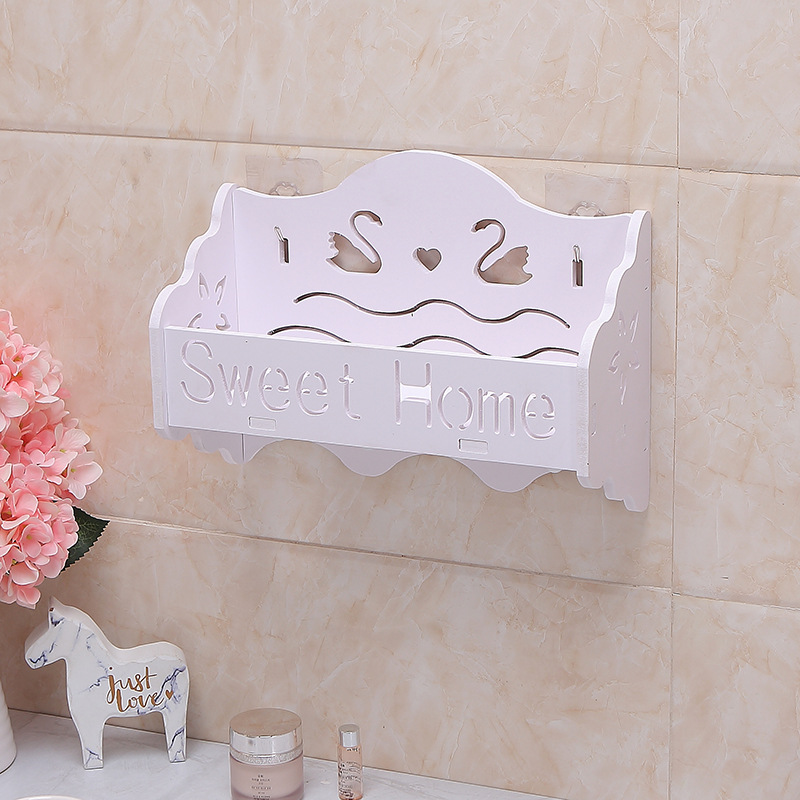 Baño almacenamiento rack baño pared Punch-libre organización baño caja de almacenamiento montado en la pared creativo nuevo Rack de almacenamiento