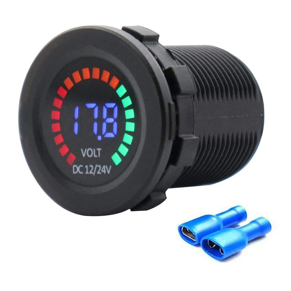 Nuevo 12V color pantalla voltímetro coche instrumento nuevo DC LED Digital impermeable IP65