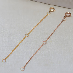 G18K金延長鏈項鍊加長AU750黃金彈簧扣鏈尾項鍊加長鏈5厘米潮3335